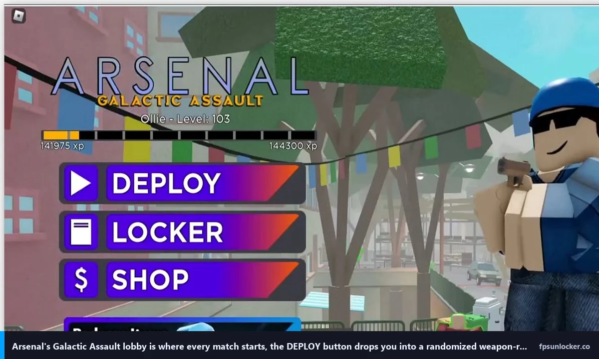 arsenal fps boost, Arsenal Galactic Assault main menu lobby with deploy locker shop buttons